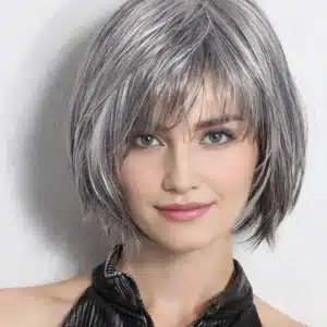 Silver Grey Short Layered Bob Wig